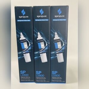 3 Refrigerator Water Filters Spiropure SP-LE600 LG & Kenmore Fridge Filters